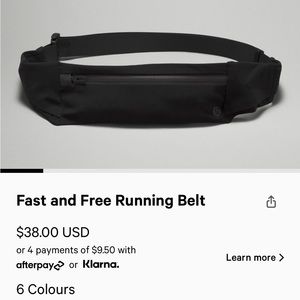 Lululemon fast and free running belt